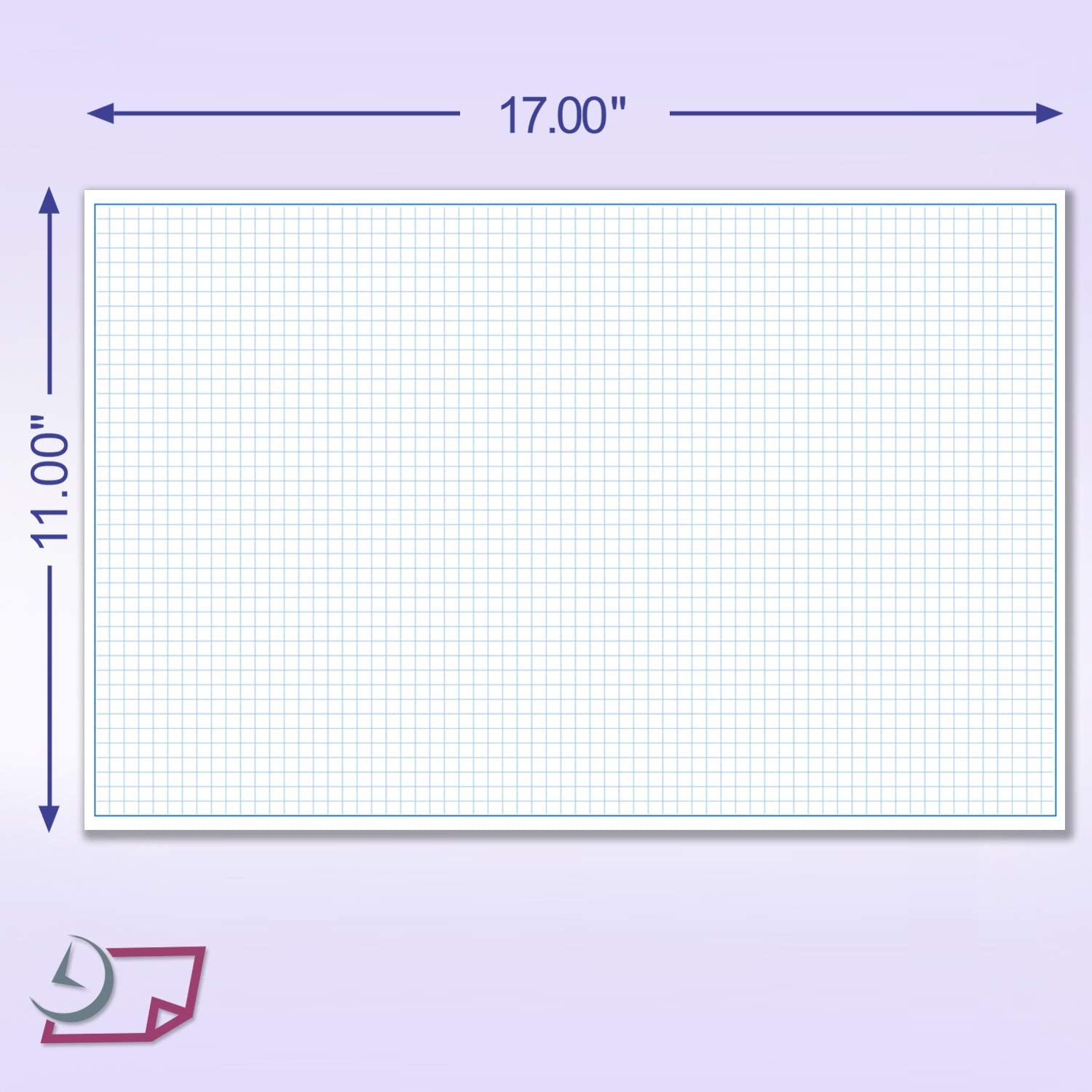 11x17 / Quadrille Grid Blueprint and Graph Paper (5 Pads, 50 Sheets Per  Pad) 